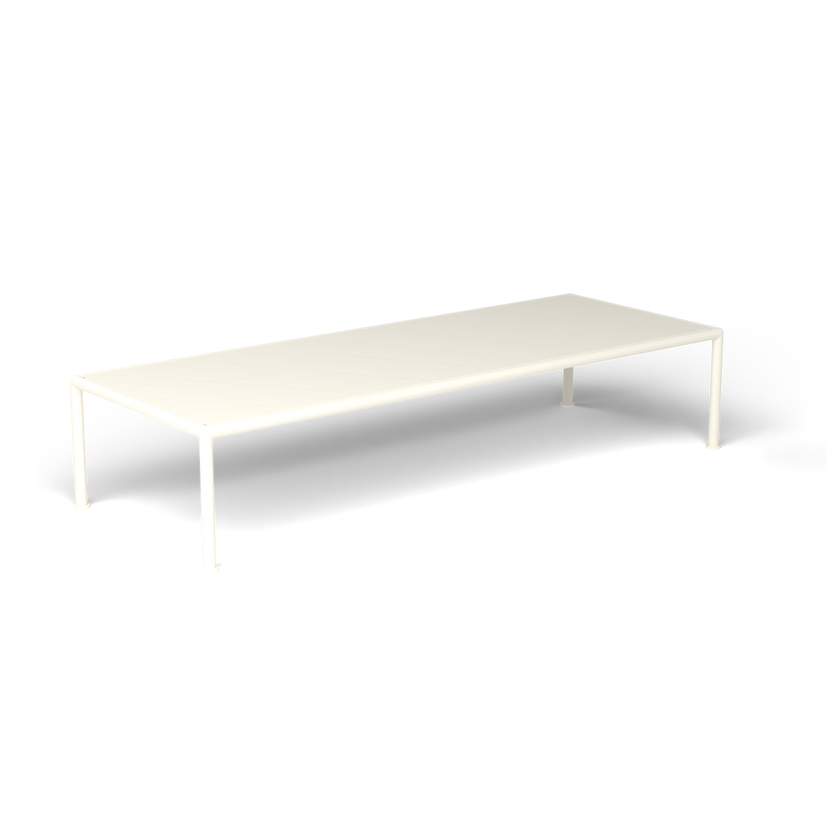 Roè Rechthoekige Salontafel, 161 × 61 × h 30 cm, Antique White, Gelakt aluminium (volgt onderstelkleur)