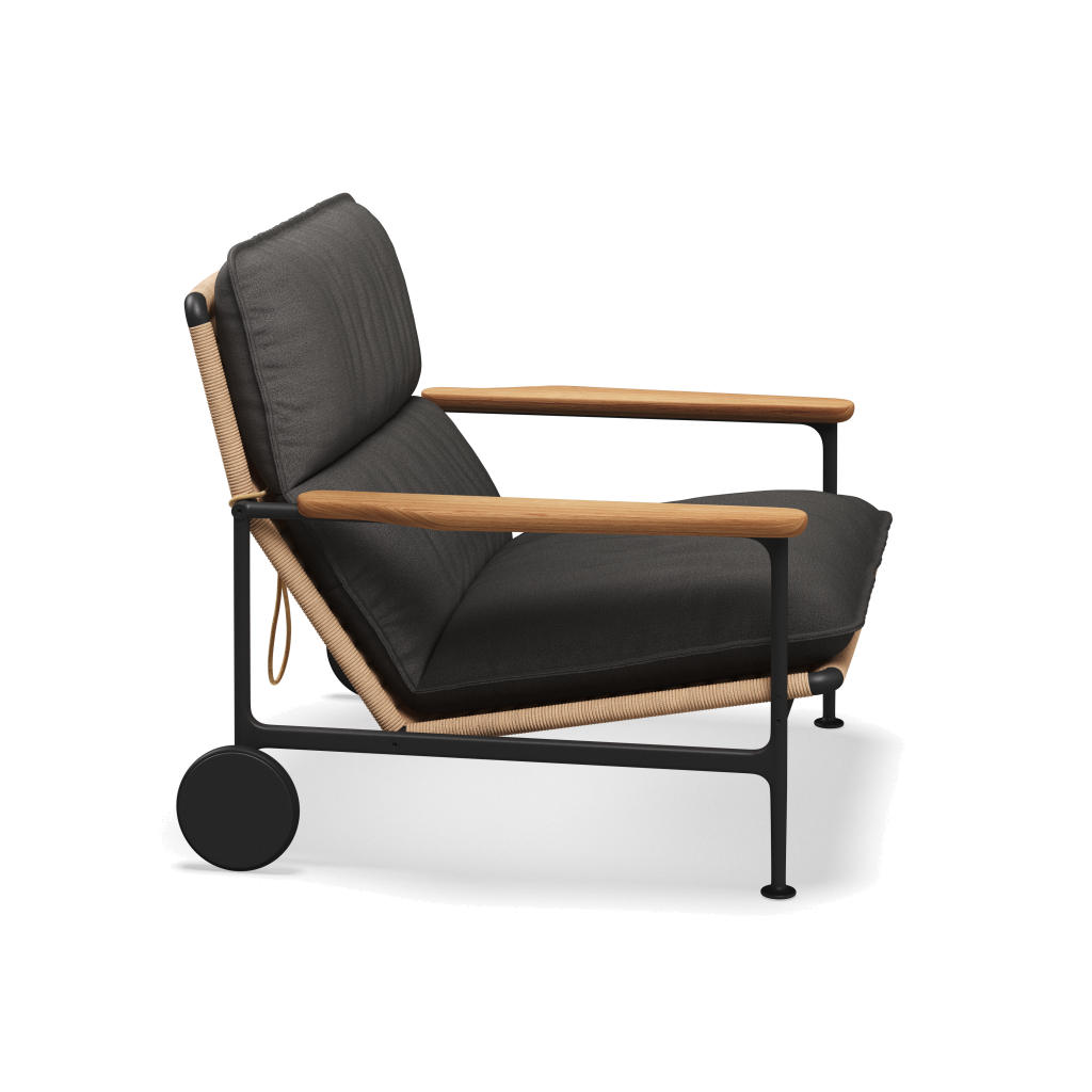 Zenith loungestoel met teakhouten armleuningen (3/3)