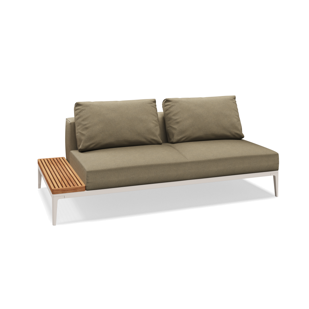 Grid eindelement met tafel teak - Bone Natural Teak met Heritage Ashe