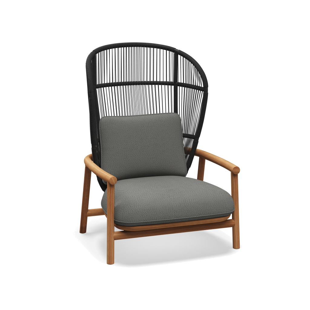 Fern High Back Lounge Chair — Meteor Raven met Lopi Charcoal