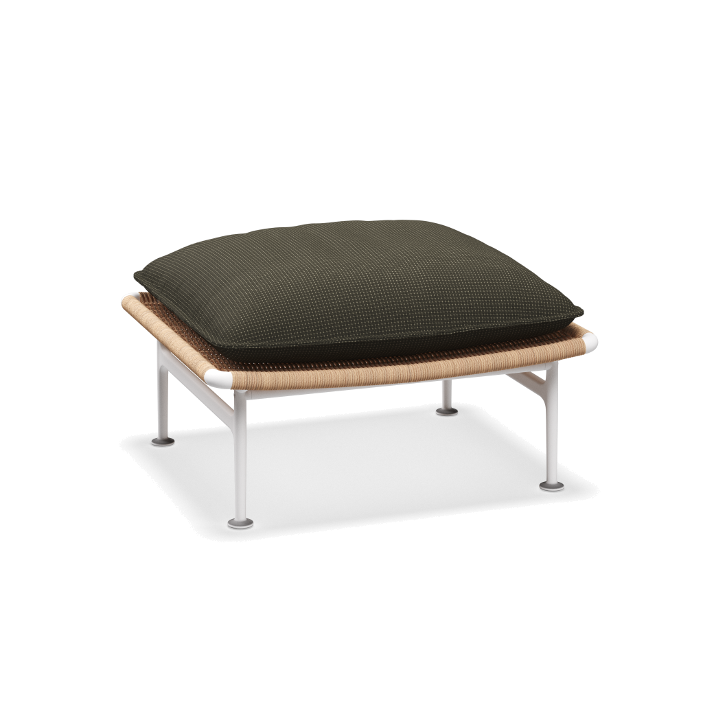 Zenith ottoman — White Wheat met Robben Charcoal