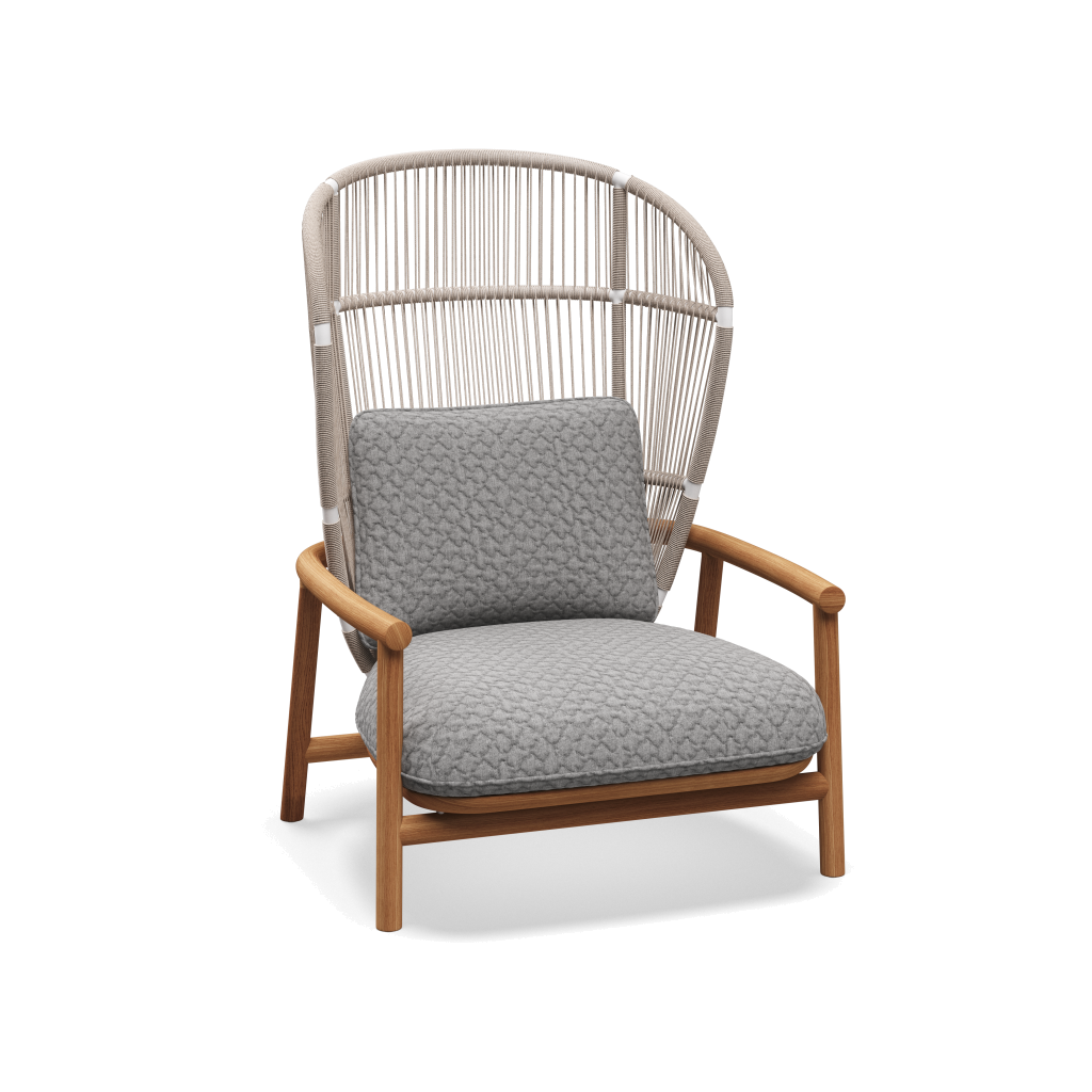 Fern High Back Lounge Chair — White Dune met Wave Gravel