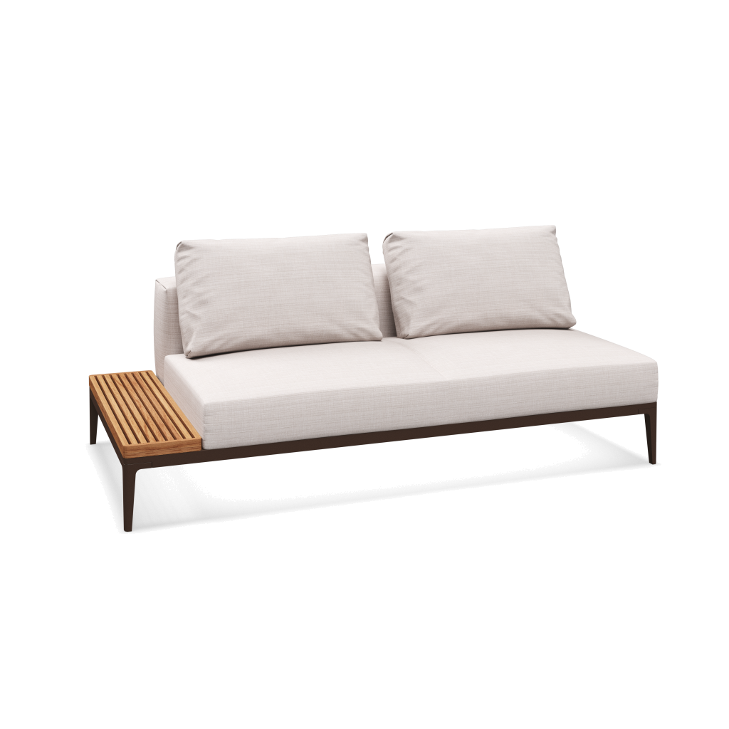 Grid eindelement met tafel teak - Java Natural Teak met Willa Parchment