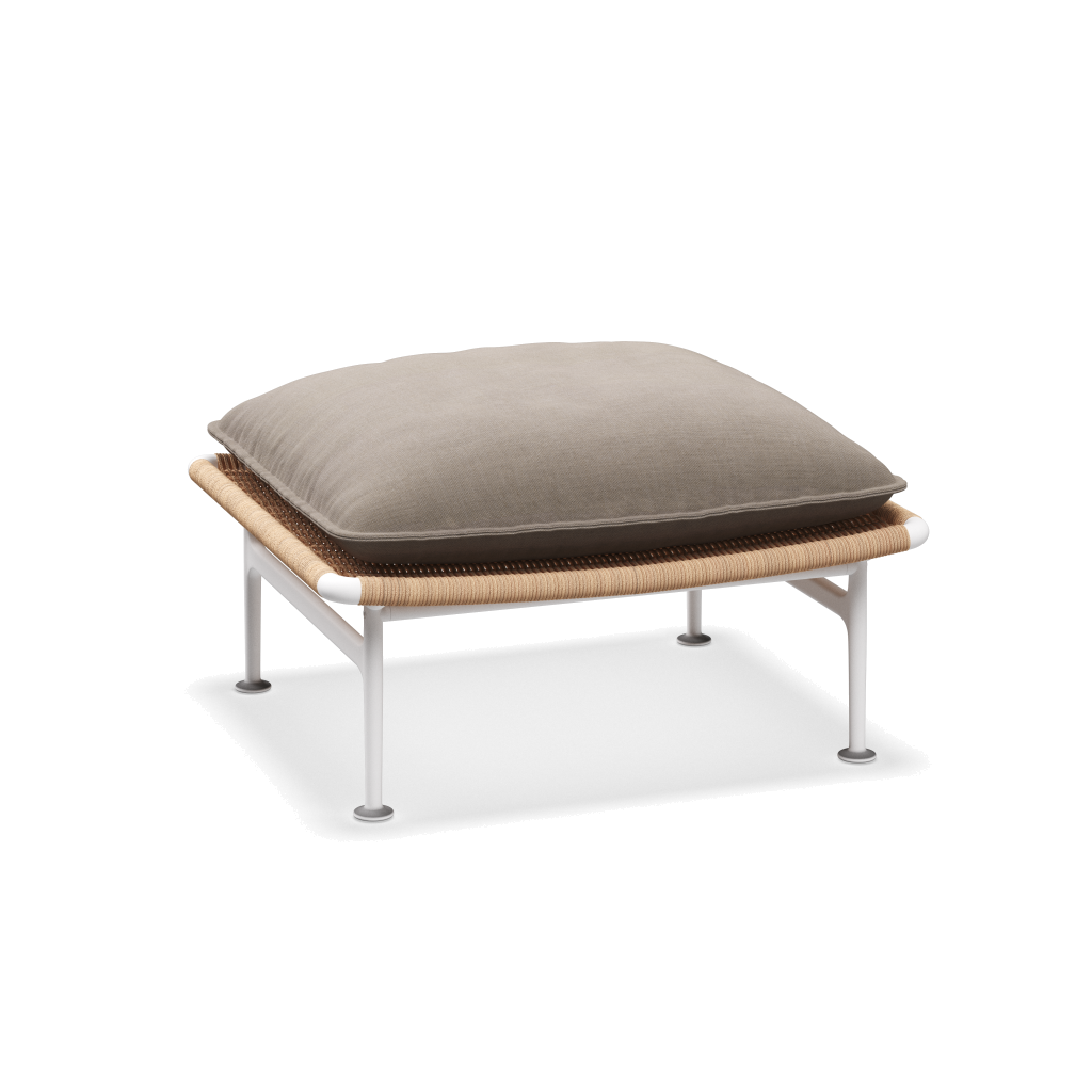 Zenith ottoman — White Wheat met Fife Canvas Grey