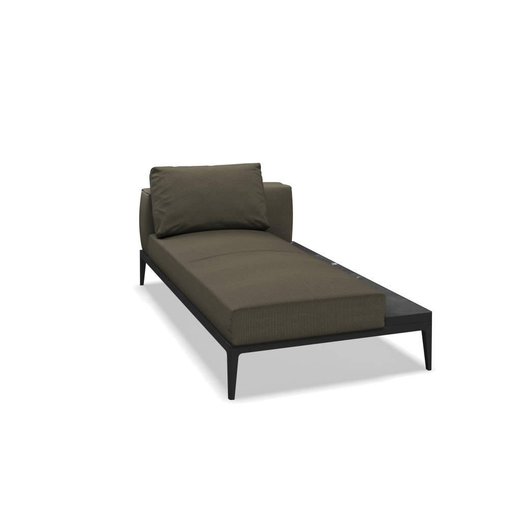 Grid chaise-element keramisch - Meteor Nero met Robben Charcoal