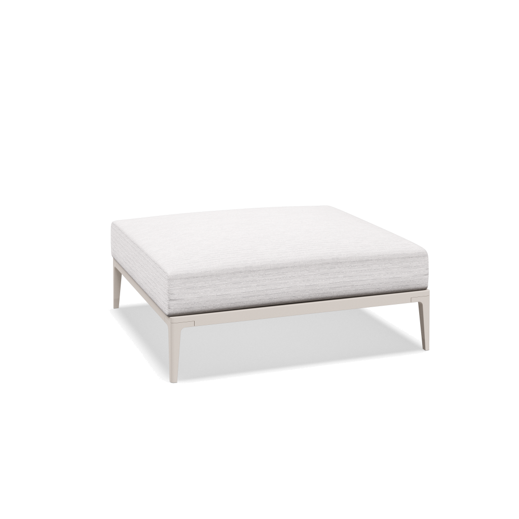 Grid ottoman - Bone met Zenith Snow