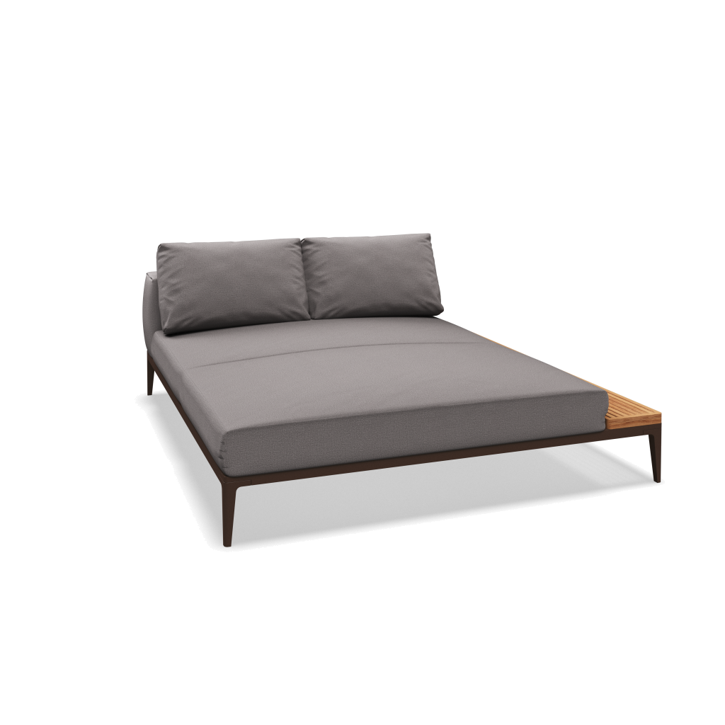 Grid chill chaise-element teak - Java Natural Teak met Blend Fog
