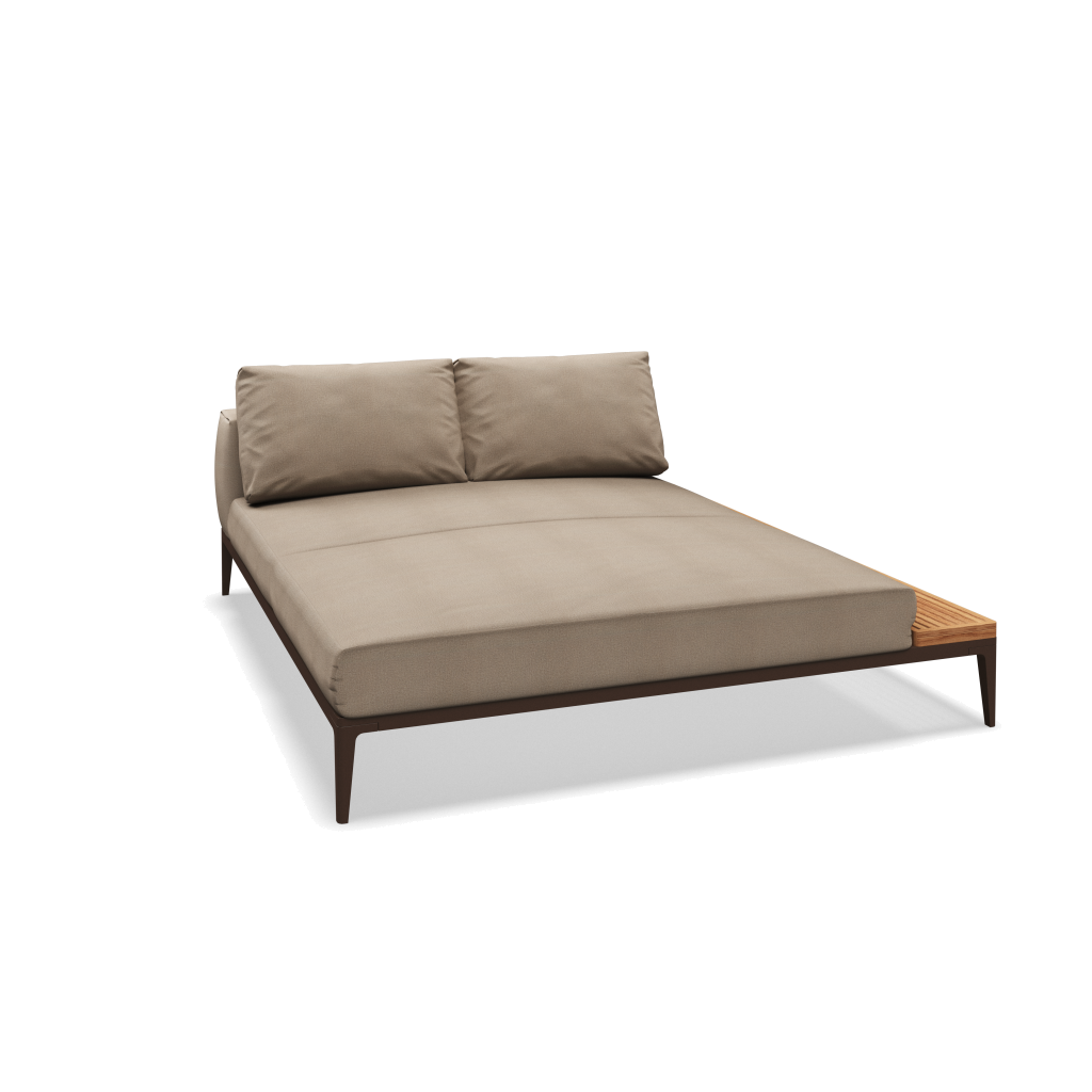 Grid chill chaise-element teak - Java Natural Teak met Blend Sand