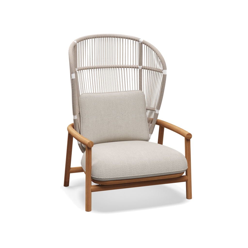 Fern High Back Lounge Chair — White Dune met Lopi Marble