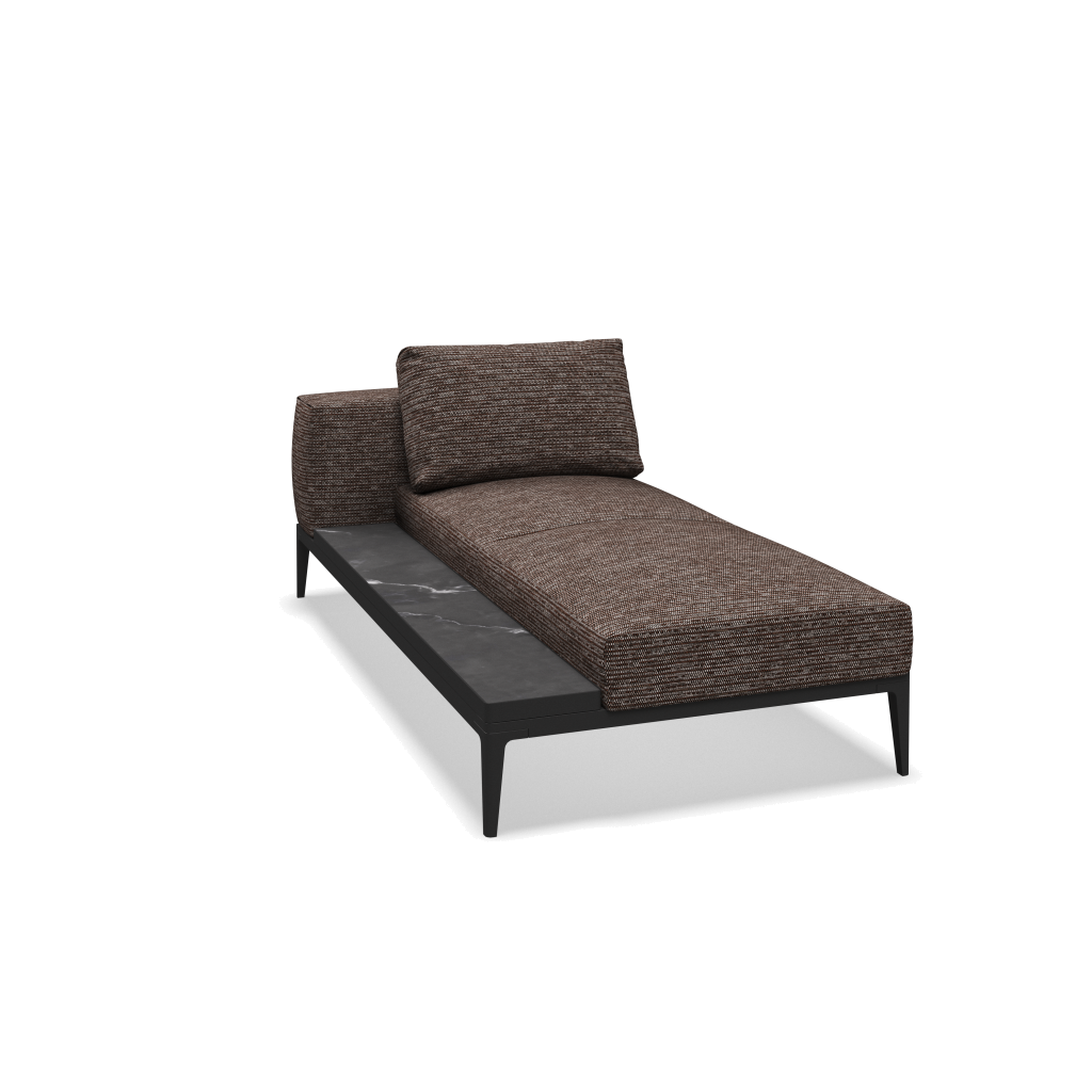Grid chaise-element keramisch - Meteor Nero met Zenith Earthen