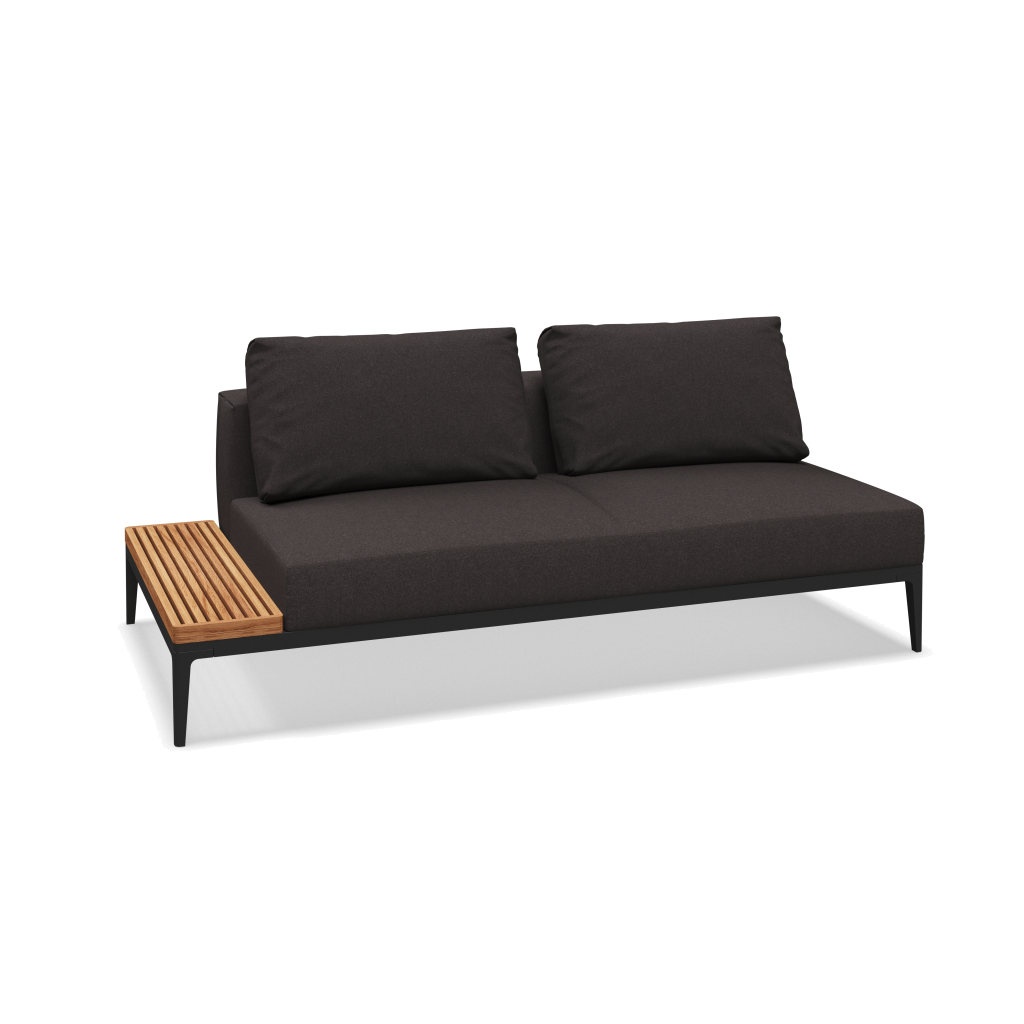 Grid eindelement met tafel teak - Meteor Natural Teak met Ground Charcoal