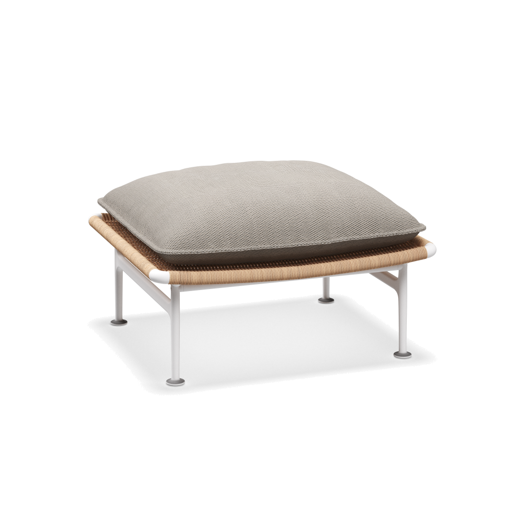Zenith ottoman — White Wheat met Lopi Marble
