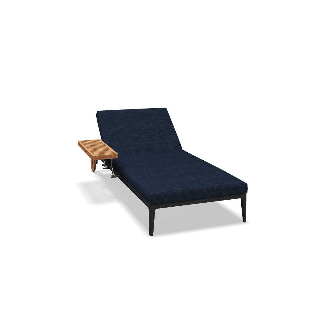 Grid ligbed - Meteor Natural Teak met Willa Denim