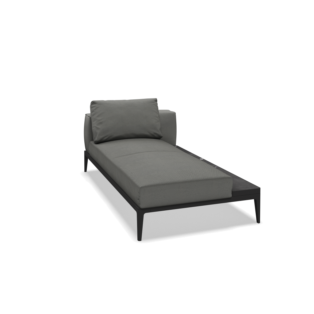 Grid chaise-element keramisch - Meteor Nero met Lopi Charcoal