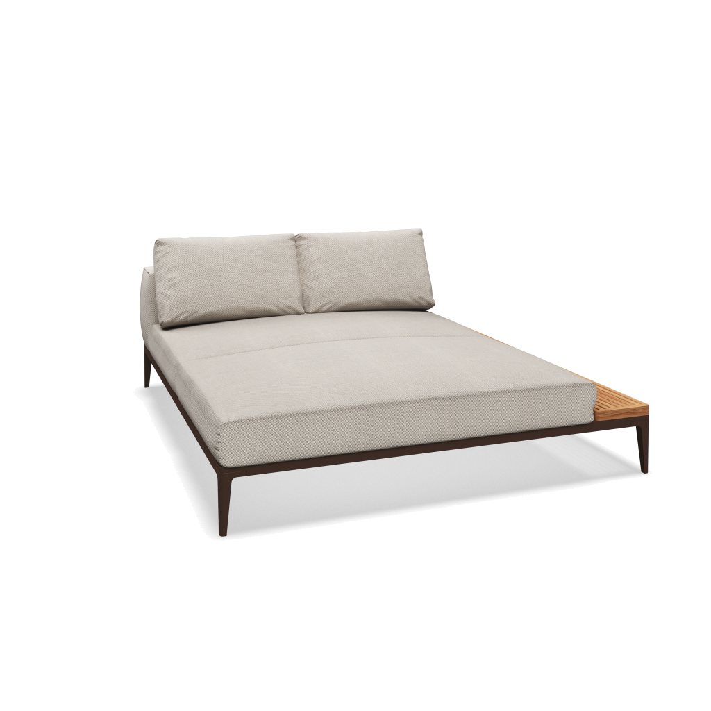 Grid chill chaise-element teak - Java Natural Teak met Lopi Marble