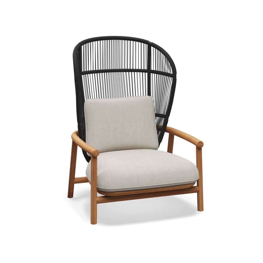 Fern High Back Lounge Chair — Meteor Raven met Lopi Marble