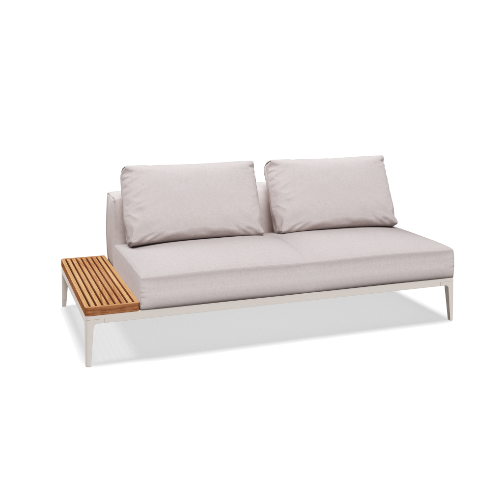Grid eindelement met tafel teak - Bone Natural Teak met Ground Beach