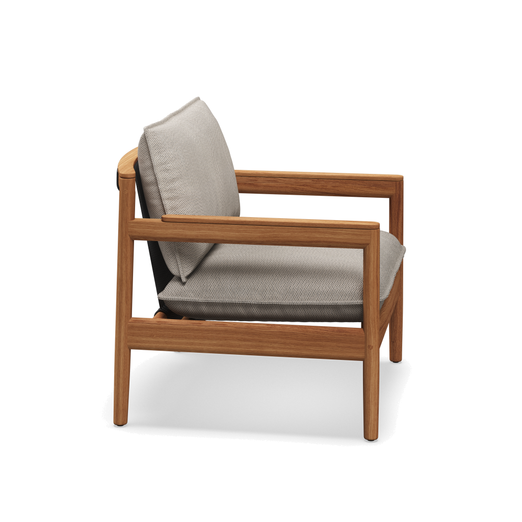 Gloster Saranac Lounge Chair — teak met Raven touw (3/3)