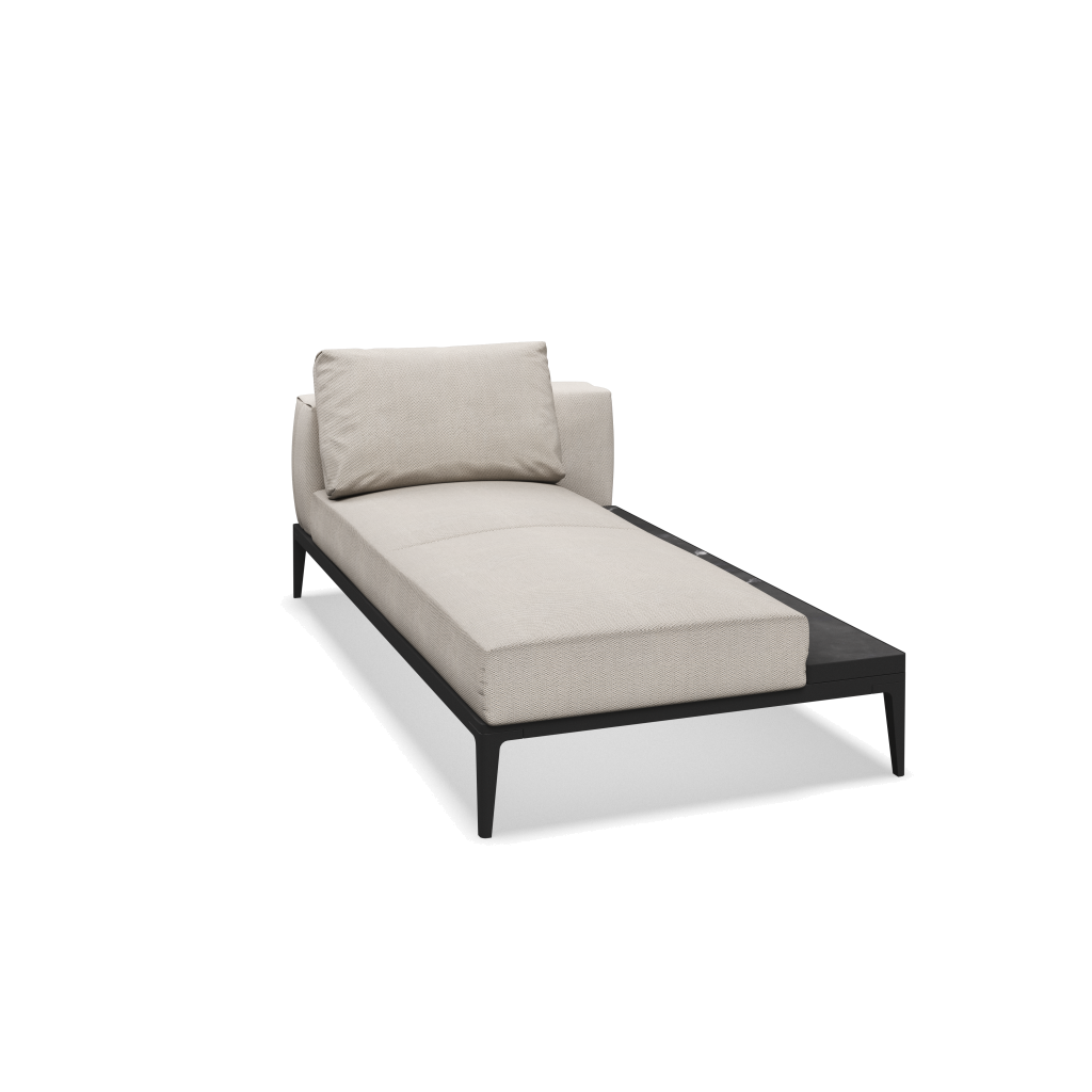 Grid chaise-element keramisch - Meteor Nero met Lopi Marble