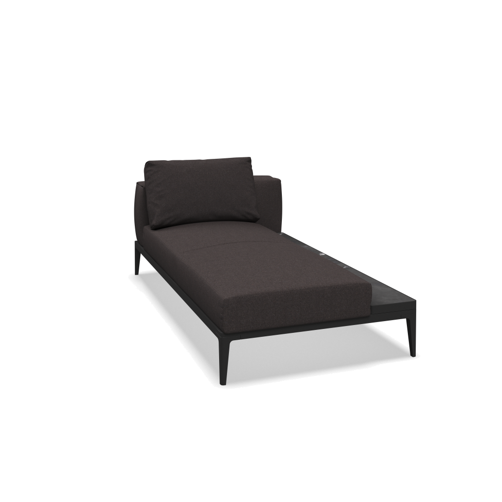 Grid chaise-element keramisch - Meteor Nero met Ground Charcoal