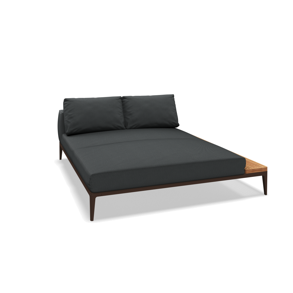 Grid chill chaise-element teak - Java Natural Teak met Castillo Shadow
