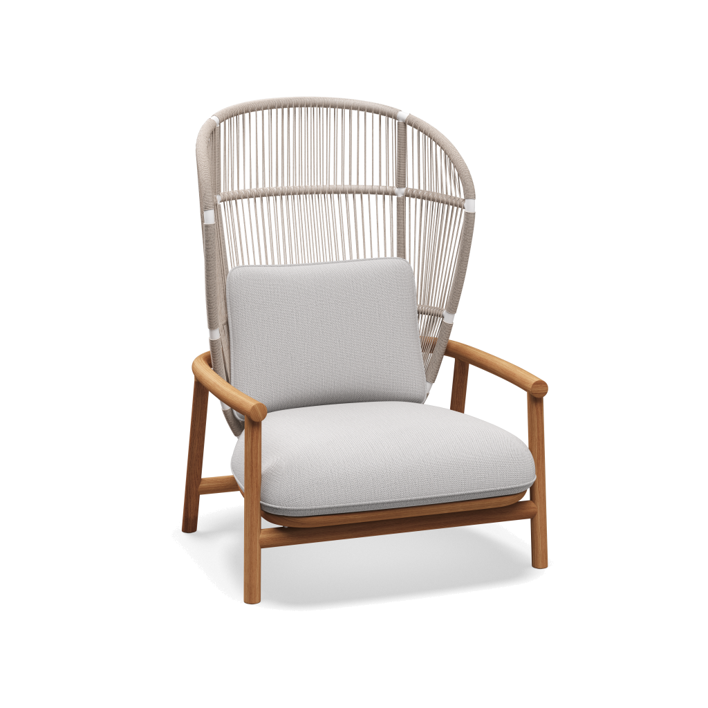 Fern High Back Lounge Chair — White Dune met Castillo Dove