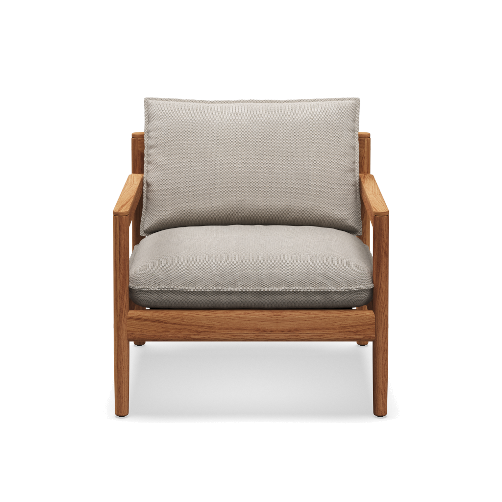 Gloster Saranac Lounge Chair — teak met Raven touw (1/3)