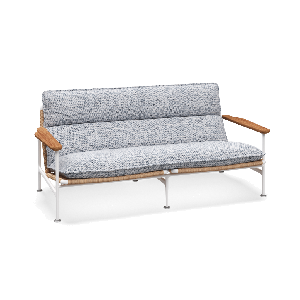 Zenith 2-zitsbank — White Wheat Natural met Zenith Denim