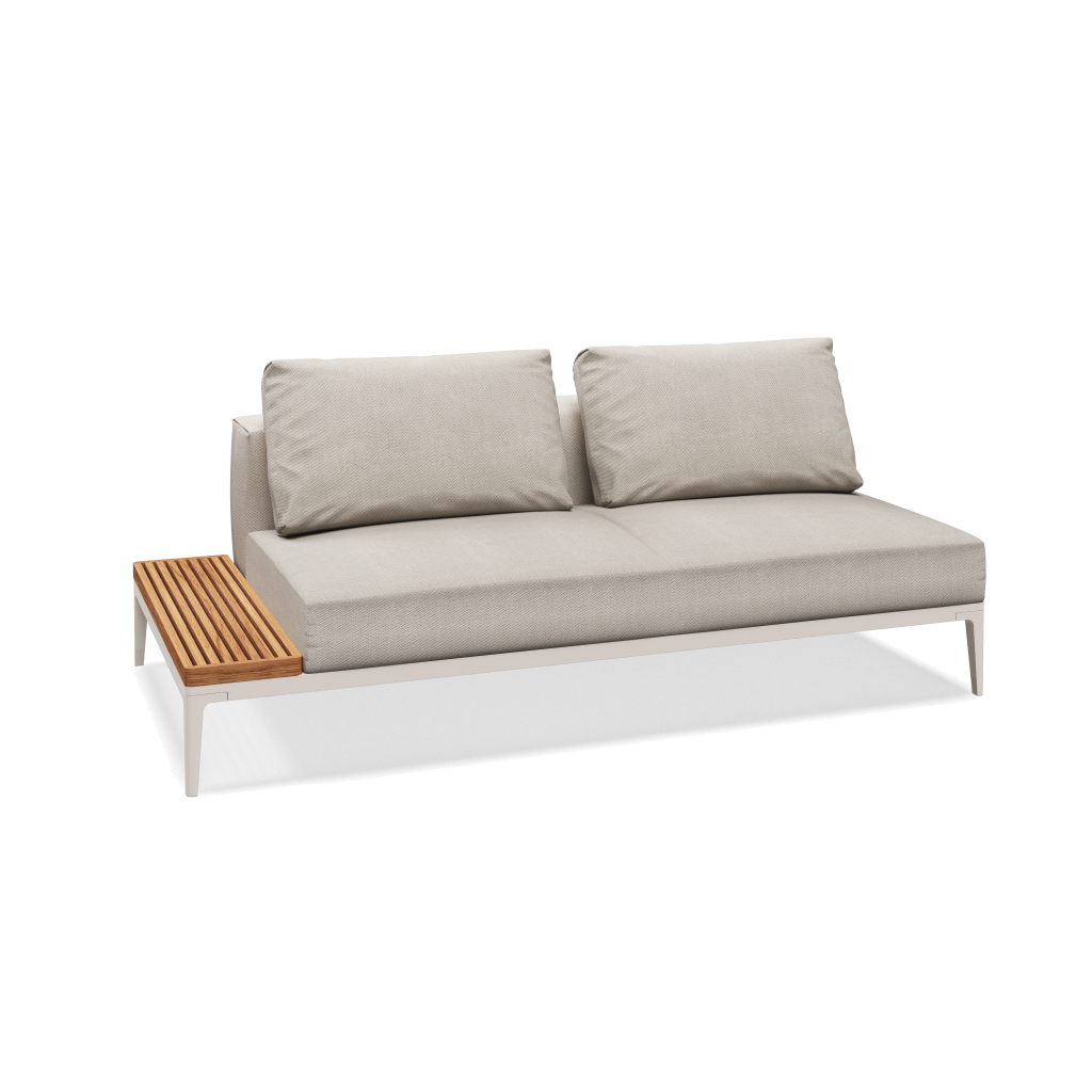 Grid eindelement met tafel teak - Bone Natural Teak met Lopi Marble