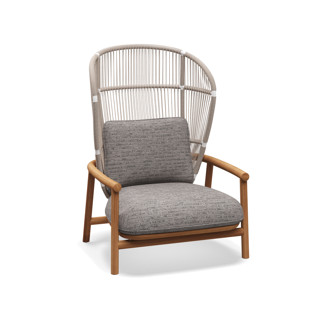 Fern High Back Lounge Chair — White Dune met Zenith Pebble