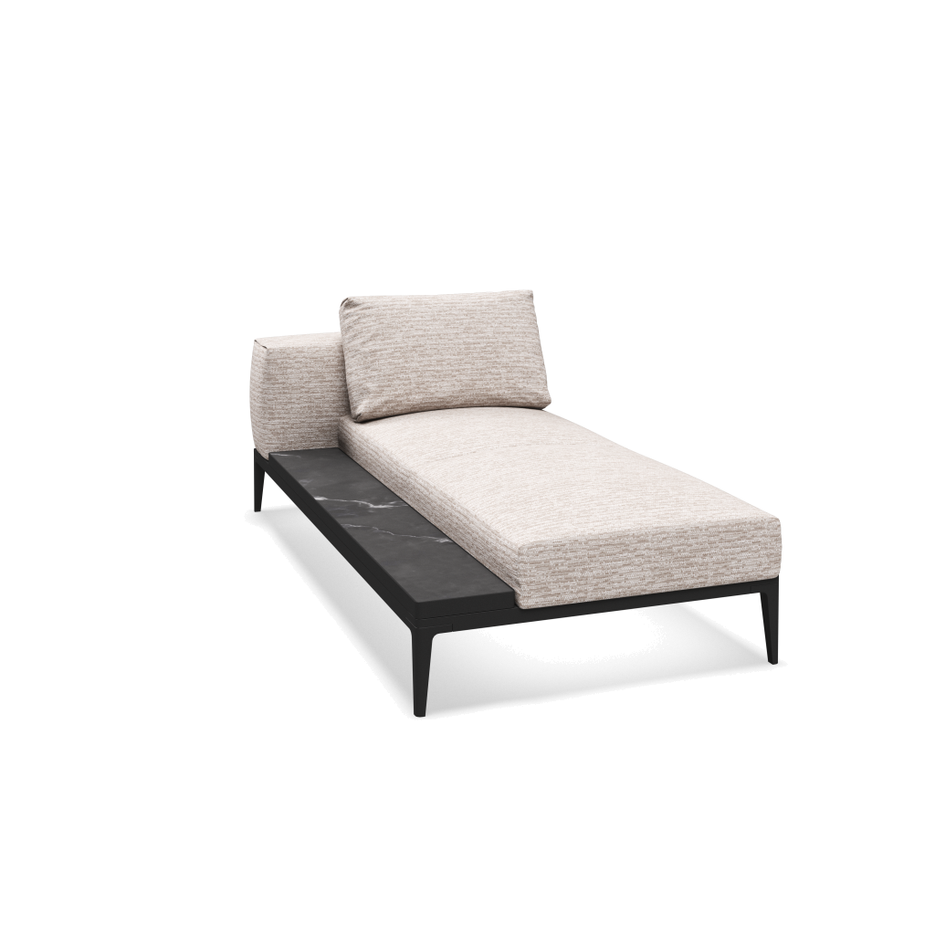 Grid chaise-element keramisch - Meteor Nero met Zenith Dune