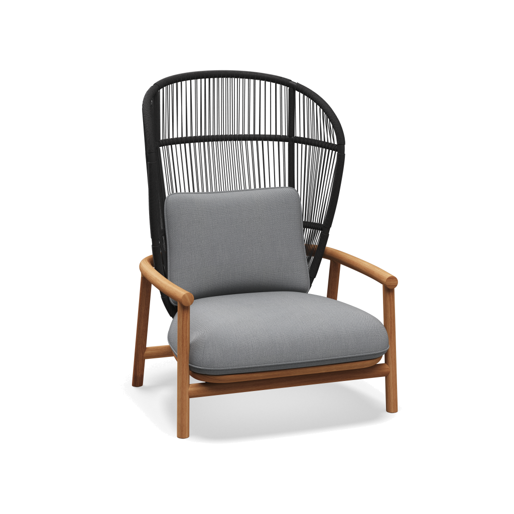 Fern High Back Lounge Chair — Meteor Raven met Castillo Smoke