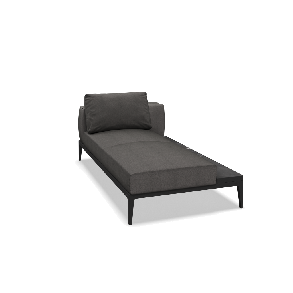 Grid chaise-element keramisch - Meteor Nero met Blend Coal