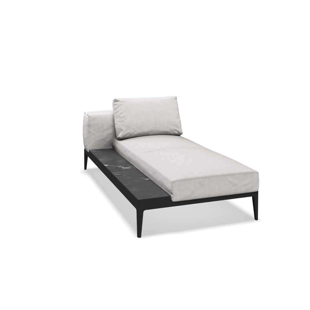 Grid chaise-element keramisch - Meteor Nero met Sailing Seagull