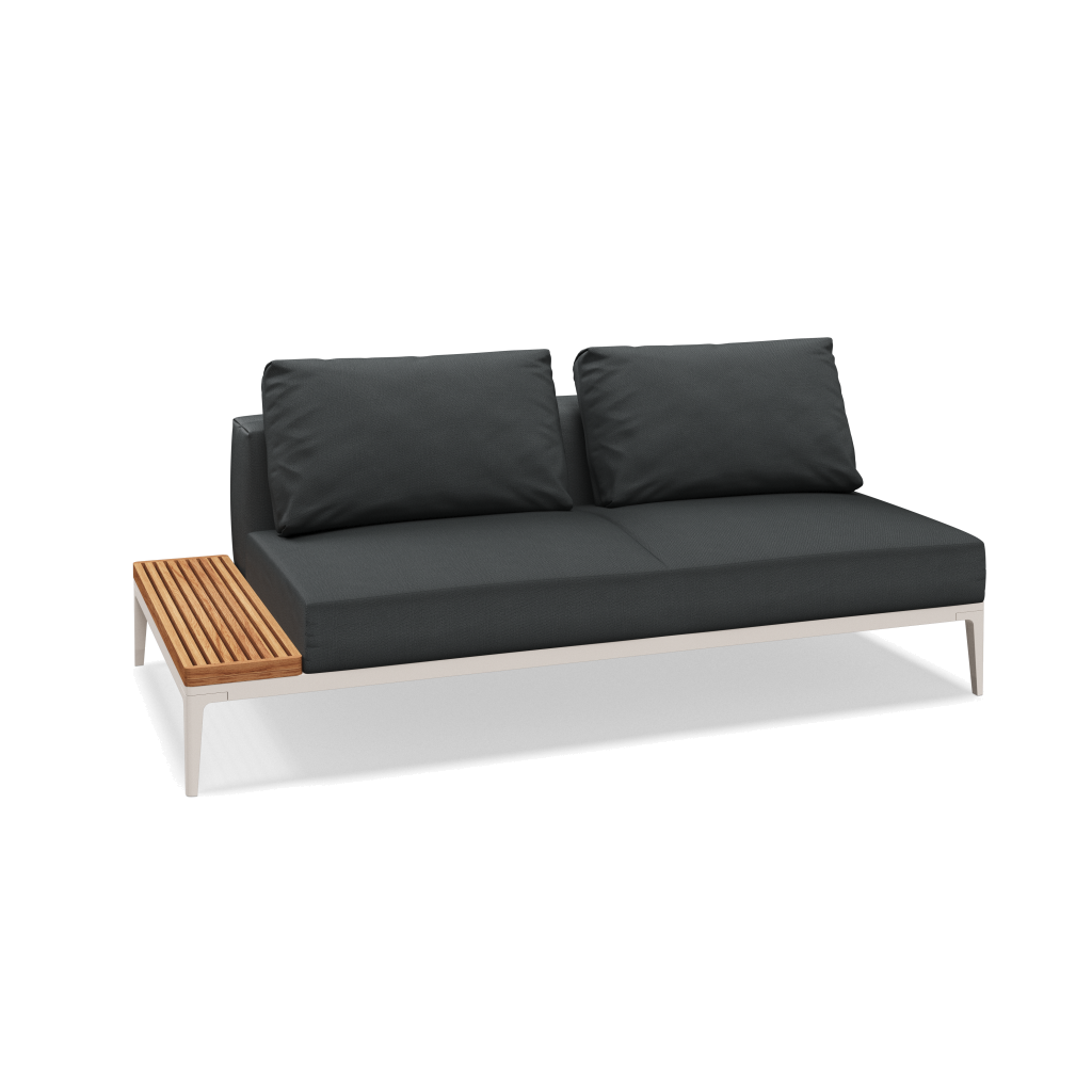 Grid eindelement met tafel teak - Bone Natural Teak met Castillo Shadow