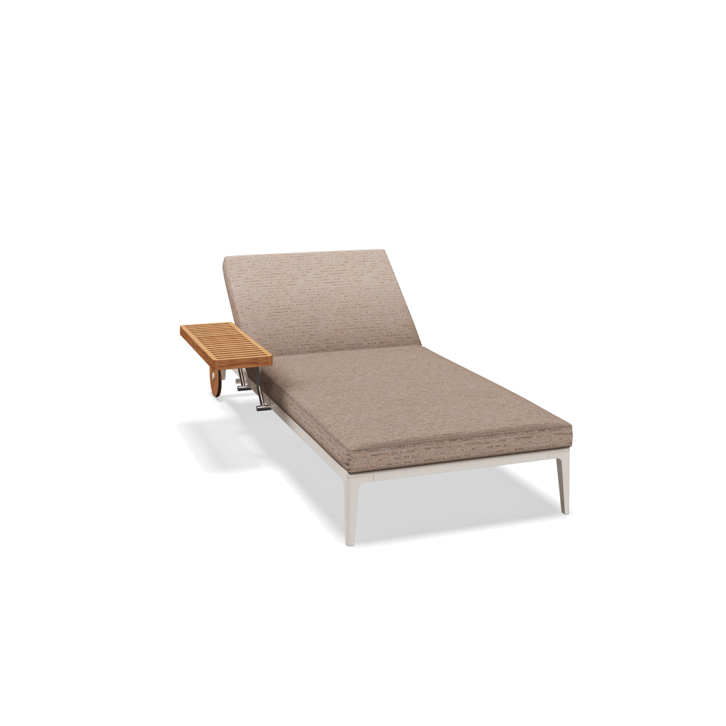 Grid ligbed - Bone Natural Teak met Zenith Wren