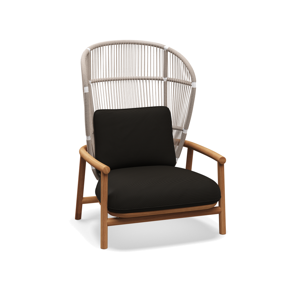 Fern High Back Lounge Chair — White Dune met Fife Granite
