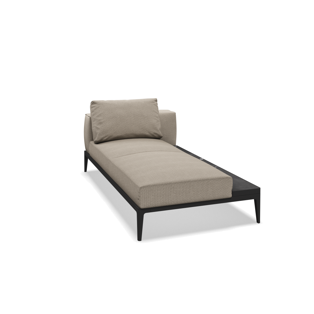 Grid chaise-element keramisch - Meteor Nero met Robben Grey