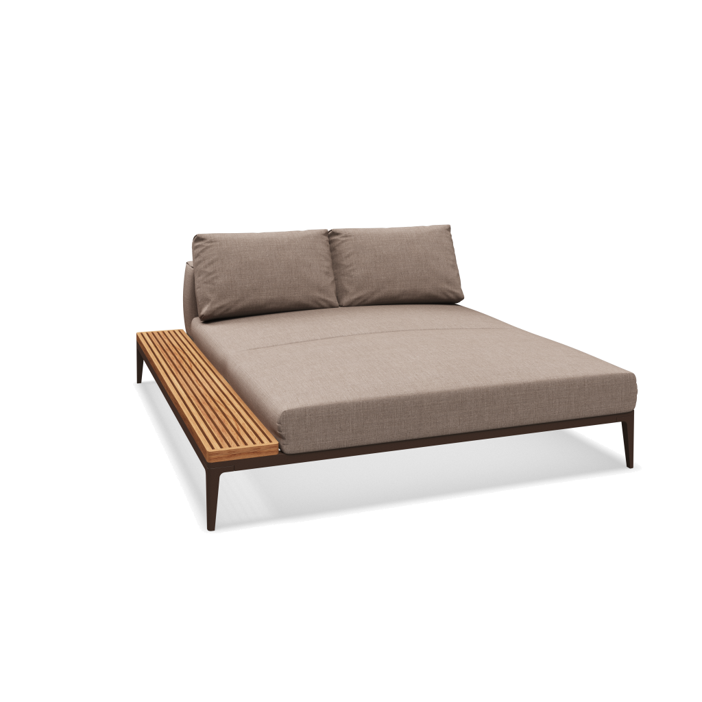 Grid chill chaise-element teak - Java Natural Teak met Willa Silt