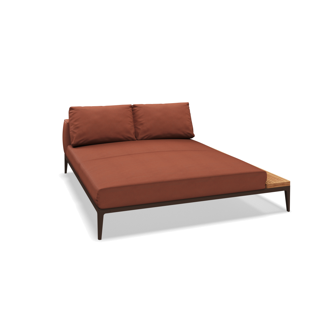 Grid chill chaise-element teak - Java Natural Teak met Blend Clay