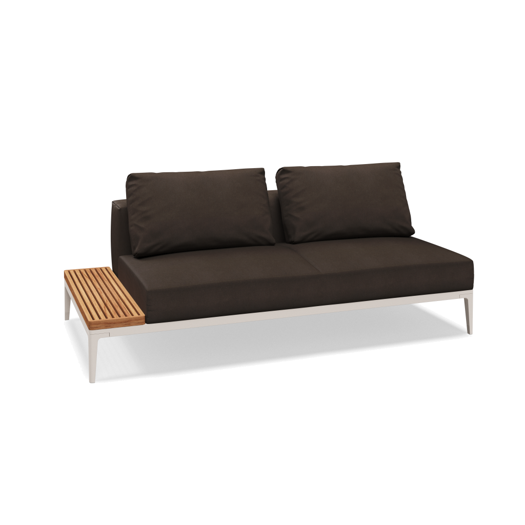 Grid eindelement met tafel teak - Bone Natural Teak met Heritage Sable