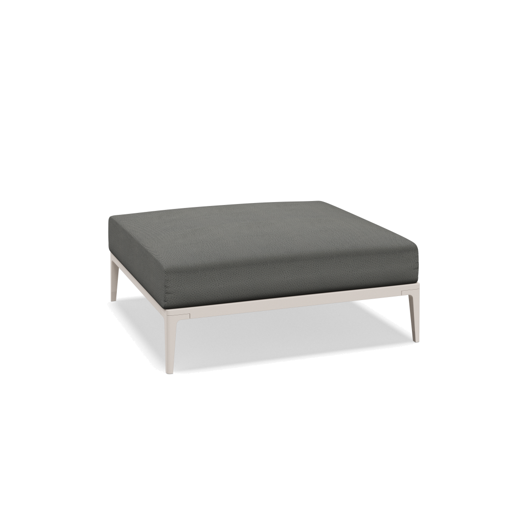 Grid ottoman - Bone met Lopi Charcoal