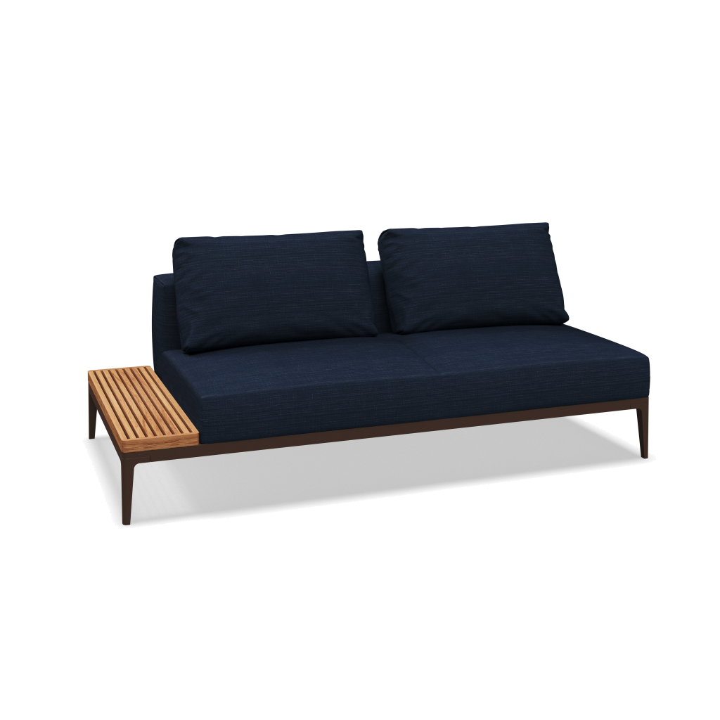 Grid eindelement met tafel teak - Java Natural Teak met Willa Denim