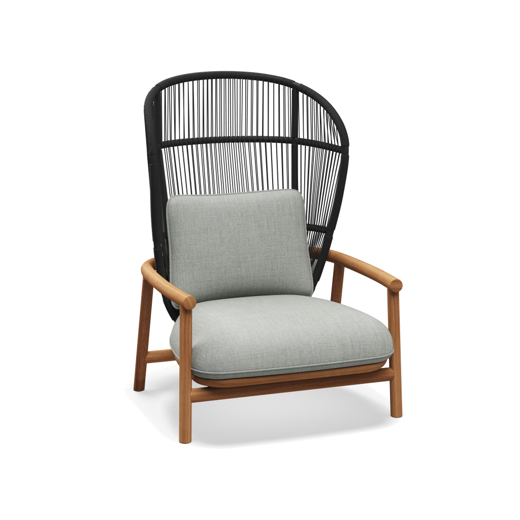 Fern High Back Lounge Chair — Meteor Raven met Willa Sage