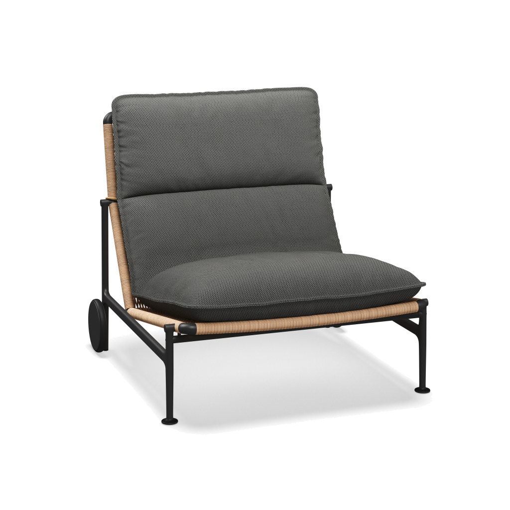 Zenith loungestoel — Meteor Wheat met Lopi Charcoal
