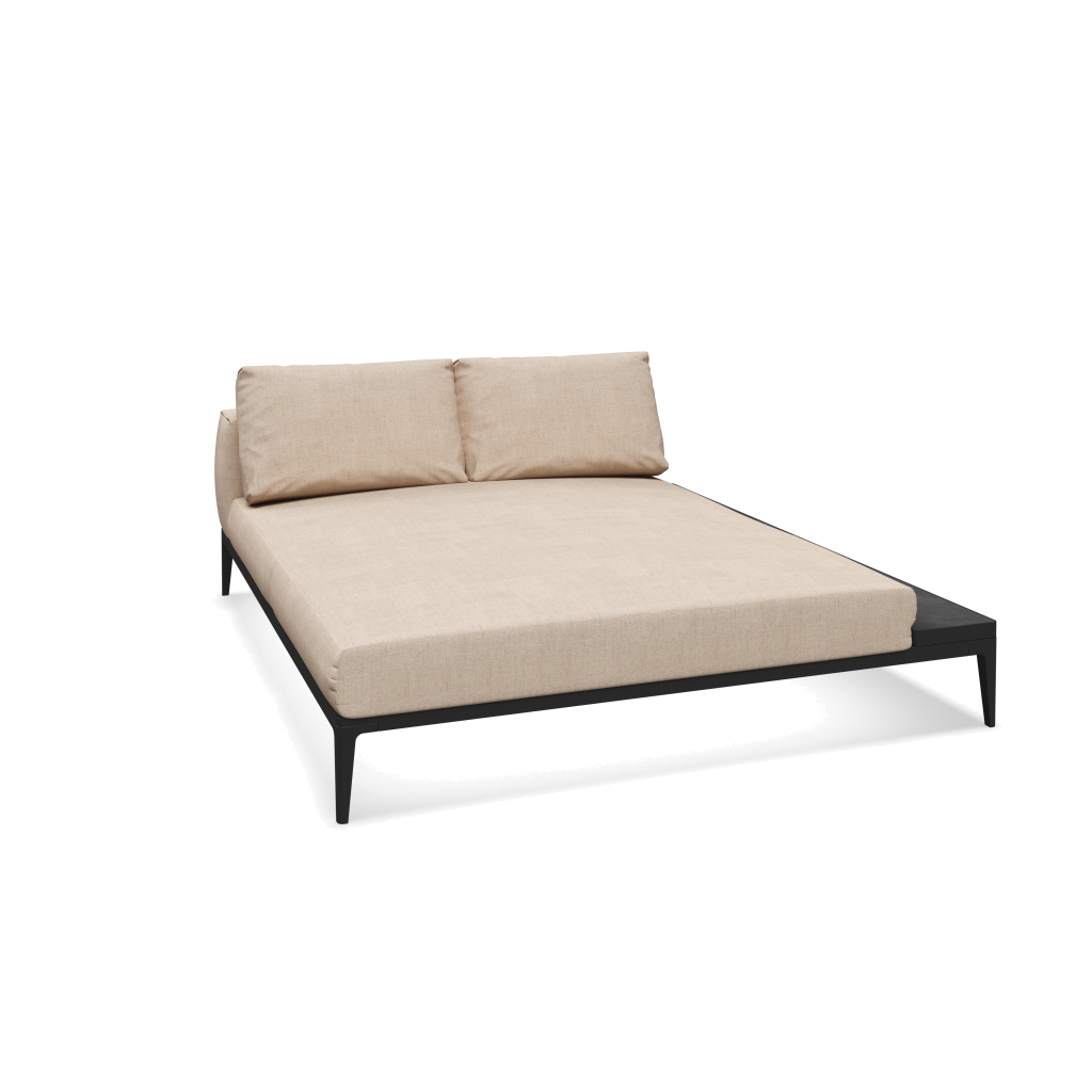 Grid chill chaise-element keramisch - Meteor Nero met Ground Sand
