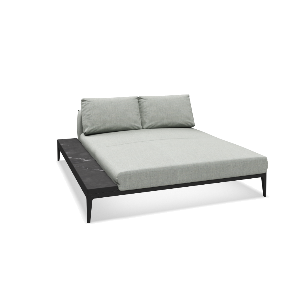 Grid chill chaise-element keramisch - Meteor Nero met Willa Sage