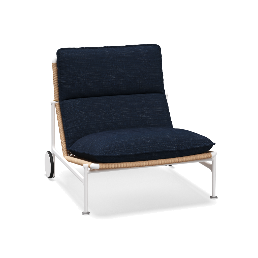 Zenith loungestoel — White Wheat met Willa Denim