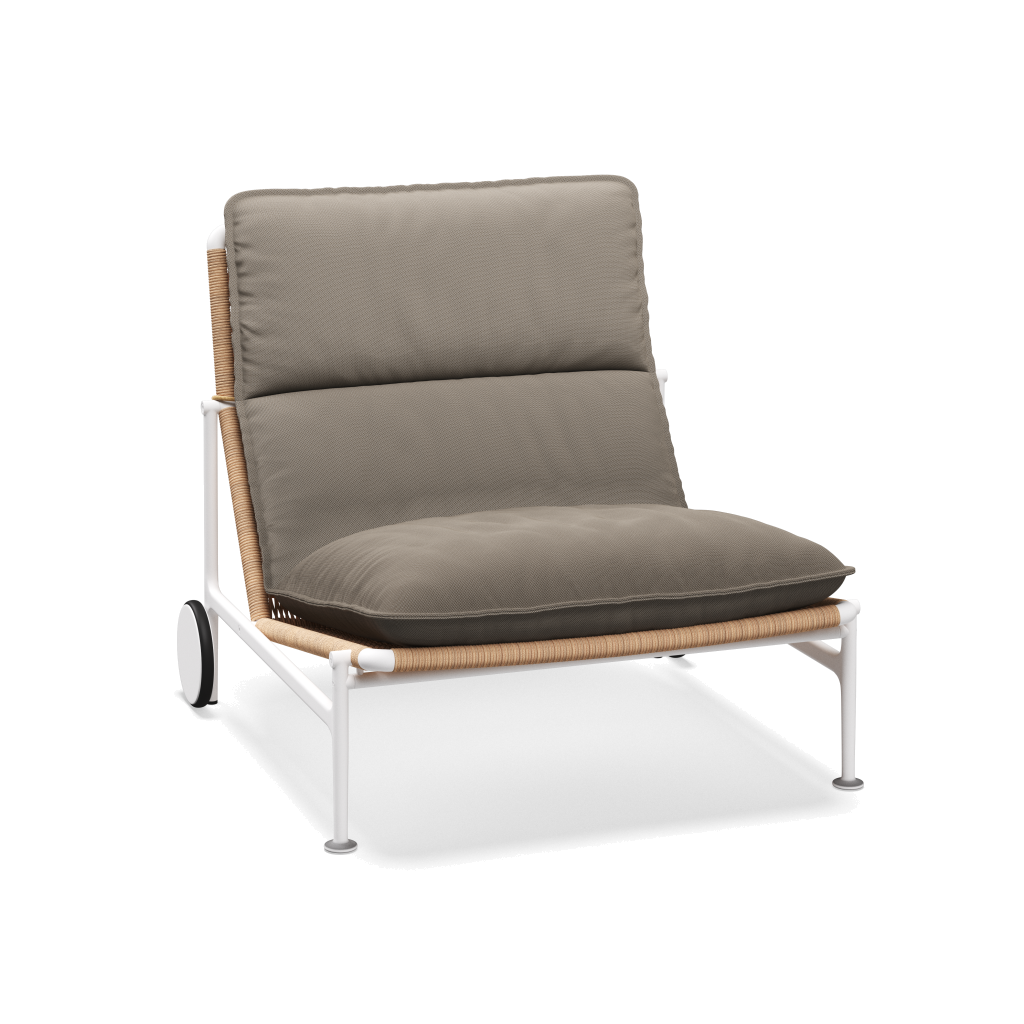 Zenith loungestoel — White Wheat met Fife Rainy Grey
