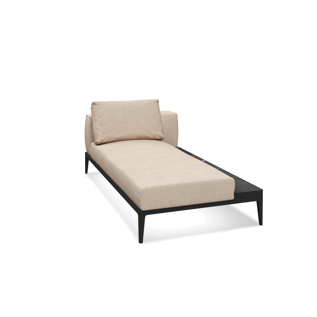 Grid chaise-element keramisch - Meteor Nero met Ground Sand